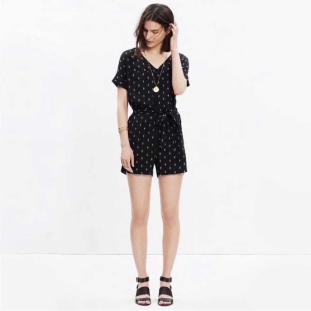 Madewell Perimeter Romper in Diamond Stitch MISSING BELT